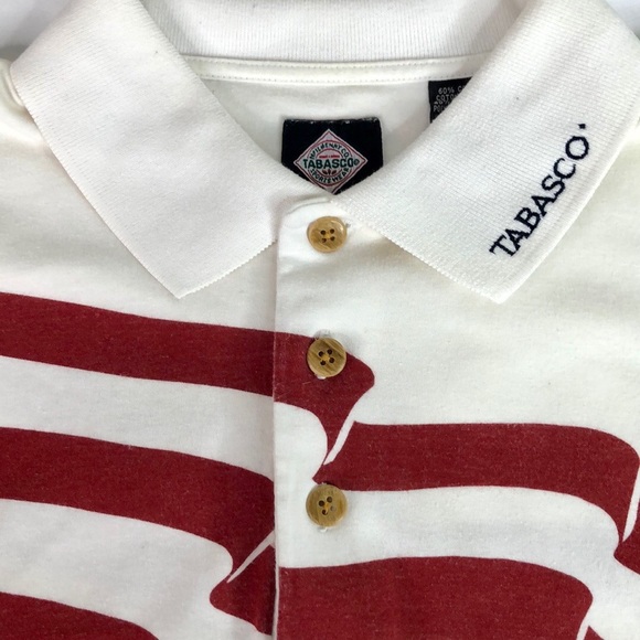 Tabasco Shirts Vintage Tabascobranded Golf Scene Polo Allover Flag